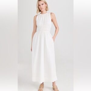 Faithfull the Brand Solem White Cotton Midi Dress